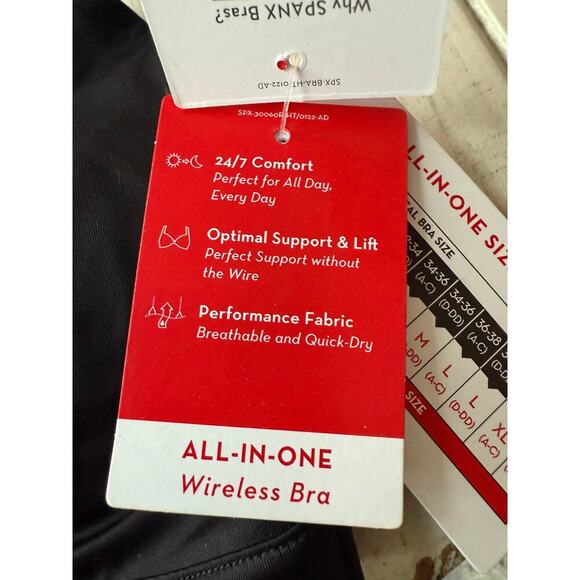 NWT Spanx Women's Very Black Trifecta Wireless Bra Size XS - Picture 7 of 10